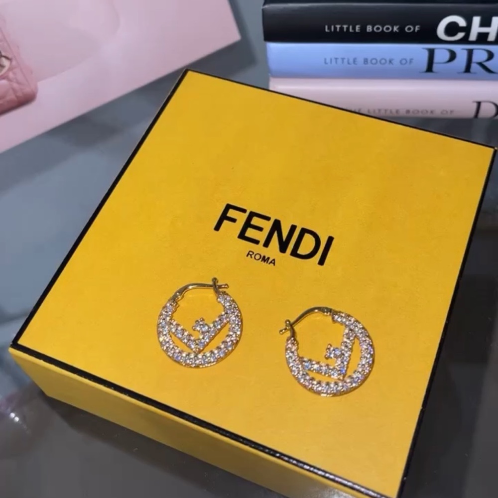 F is Fendi Earrings Gold